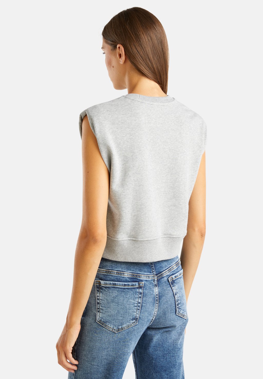 

Базовая футболка CROPPED United Colors of Benetton, серый