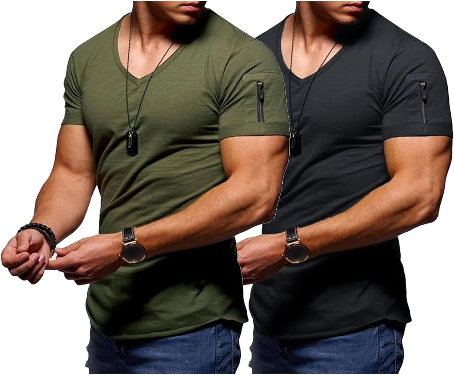 

Мужская футболка Maiyifu-GJ V-образным вырезом для тренировок