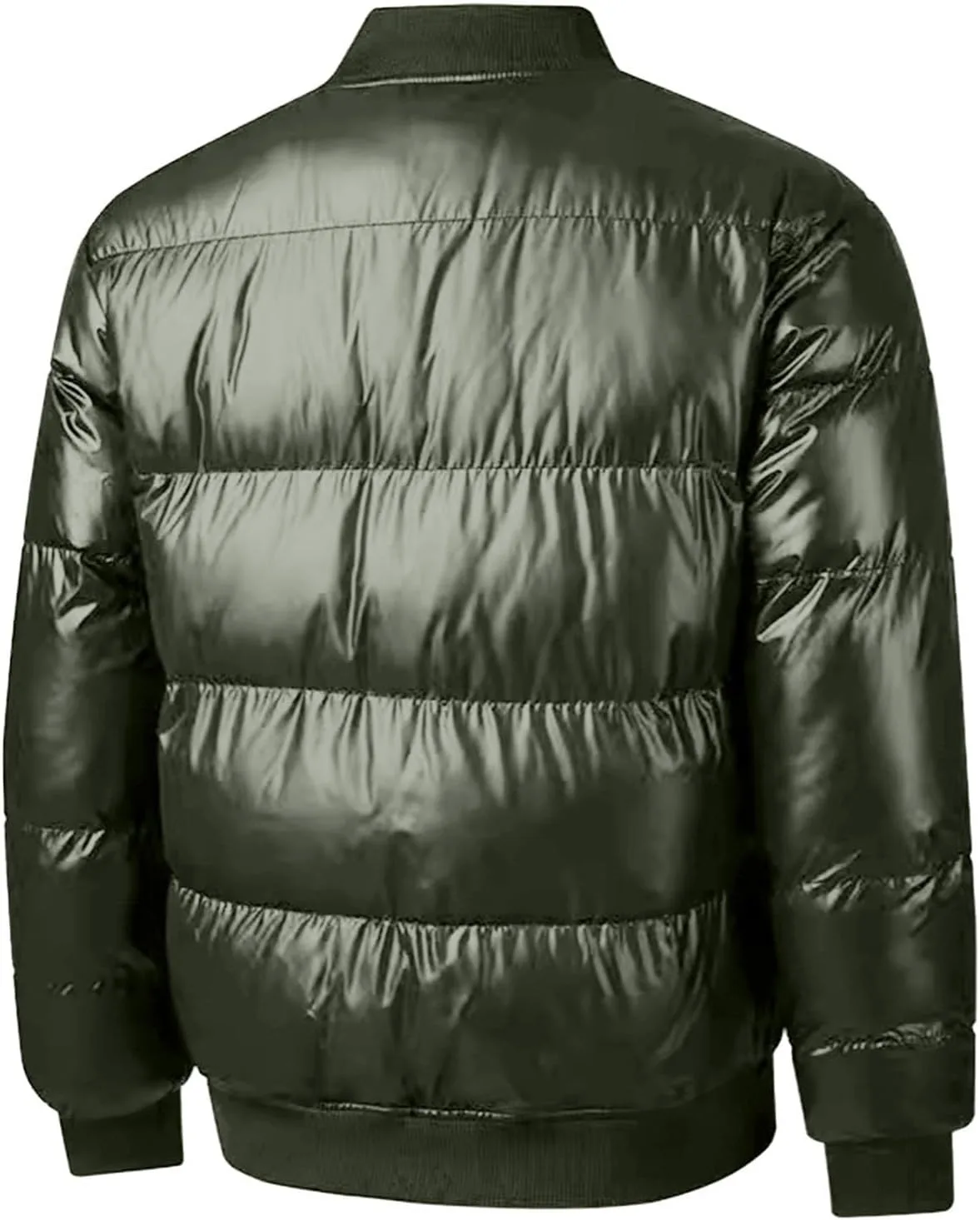 Мужская пуховик Outdoor Waterproof Thermal down куртка зимняя легкая утепленная стеганая куртка без капюшона Generic, зеленый — фото 2