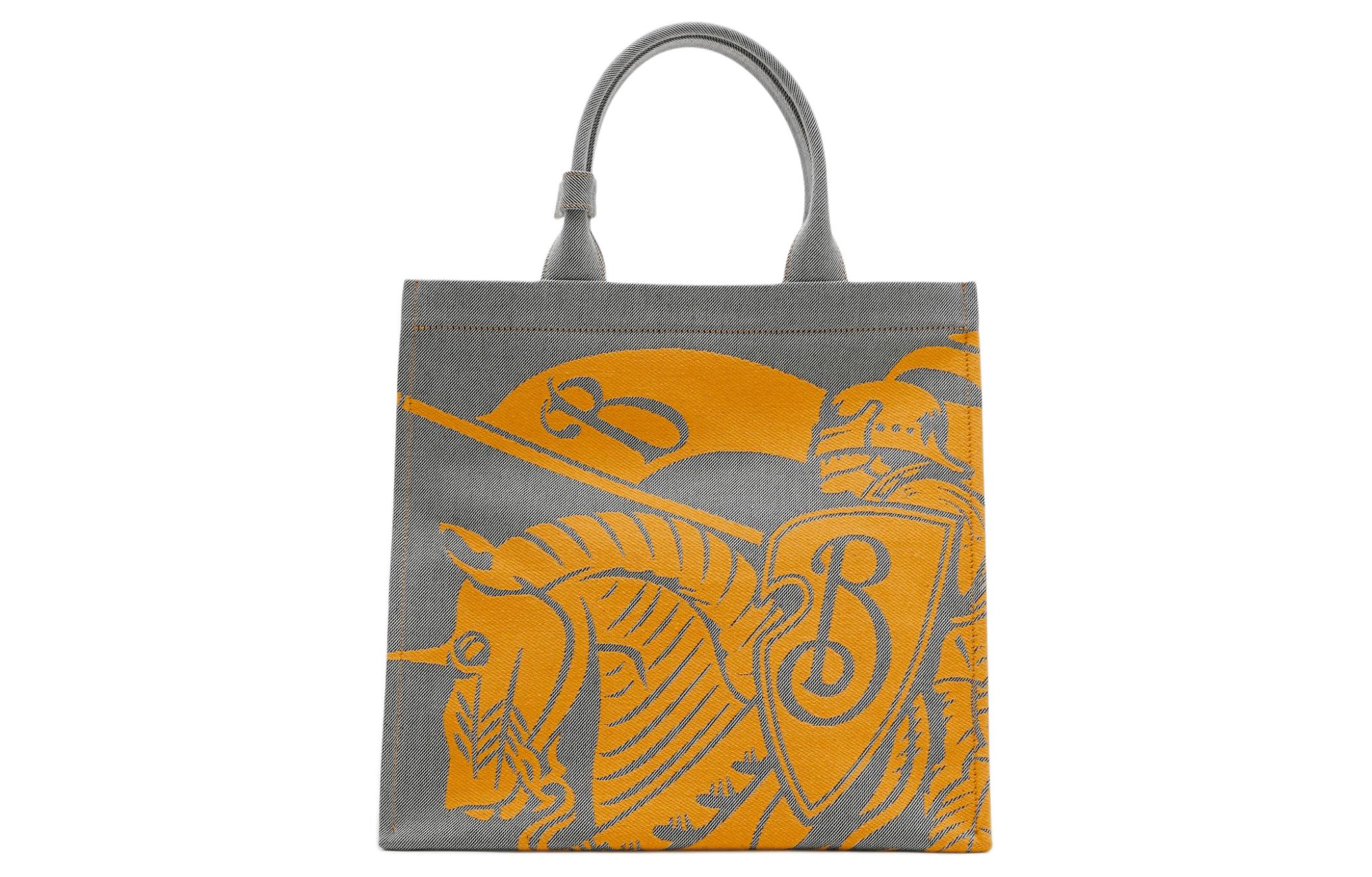 

Хлопковая с полиэстером сумка-шоппер, хозяйственная сумка, плечевая сумка, маленькая женская сумка серого цвета с подсолнухом Burberry