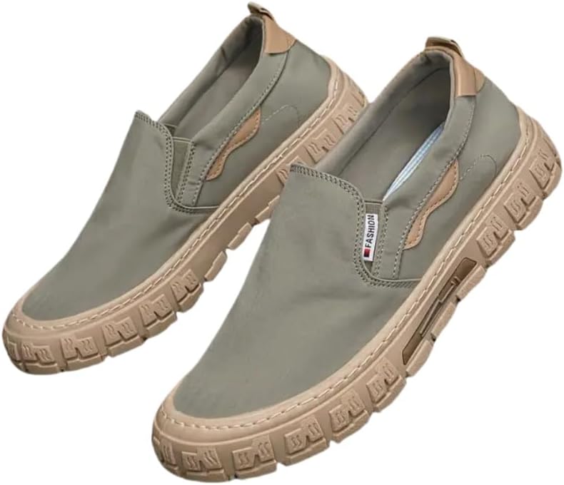 

Мужские дышащие повседневные скейтерские кроссовки на шнуровке с парусиновой подошвой- идеально подходят для отдыха на природе и повседневной носки Hoalox, зеленый