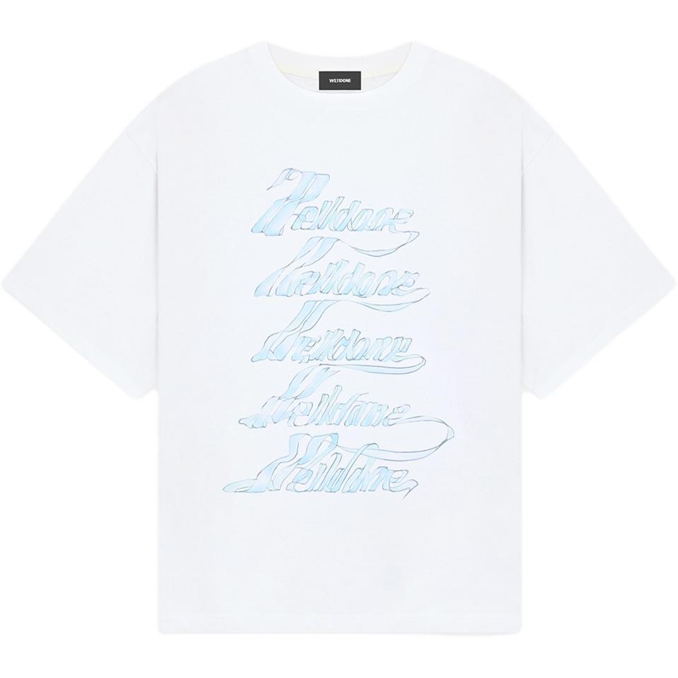 

We11Done Футболки унисекс, белые, с круглым вырезом, прямого кроя, Белый, We11Done Футболки унисекс, белые, с круглым вырезом, прямого кроя