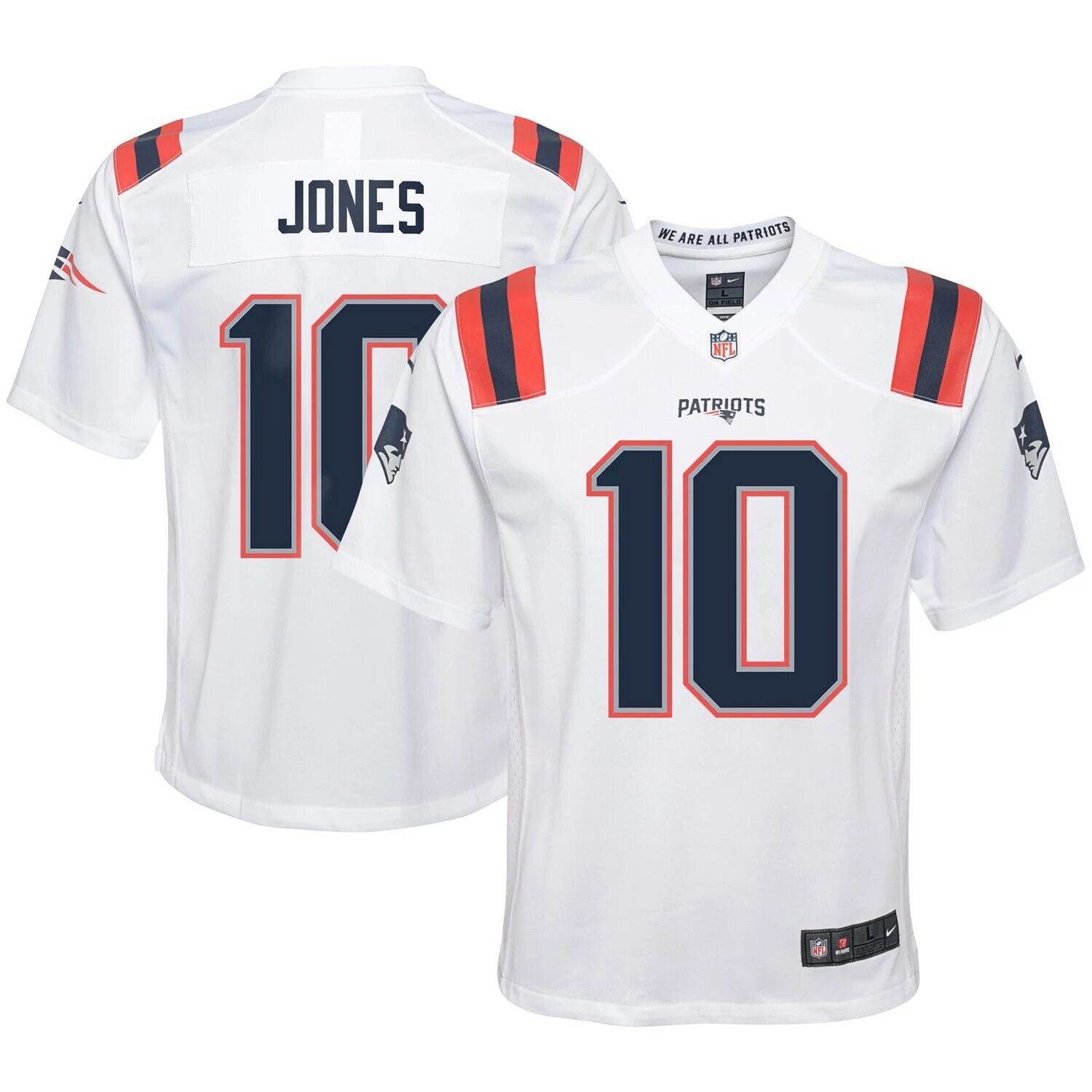 

Молодежный белый игровой трикотаж Nike Mac Jones New England Patriots Nike