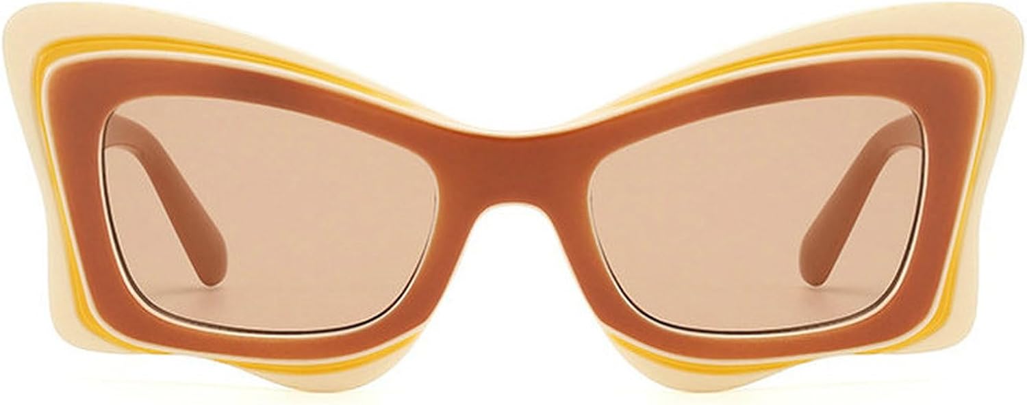 

COTIA Модные солнцезащитные очки неправильной формы «кошачий глаз» для женщин, с оригинальным дизайном, в форме бабочки, для использования на открытом воздухе, модель W37, Beige