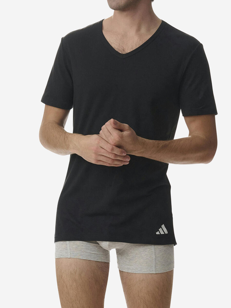 ADIDAS Тренировочная футболка для мужчин, дышащая, Active Flex, хлопок, чёрная — фото 3