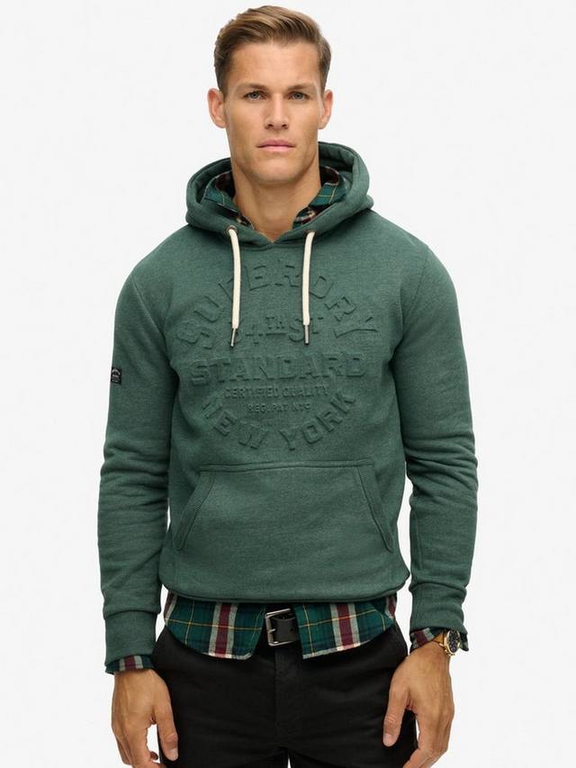 

Толстовка с рельефным логотипом Superdry, цвет Buck Green Marl