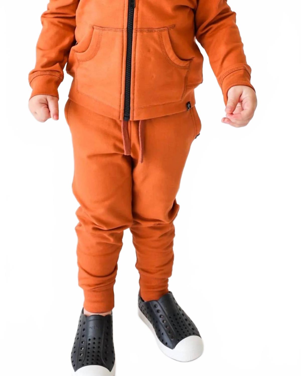 TiNY TRENDSETTER Детские узкие спортивные штаны терракотового цвета — фото 2