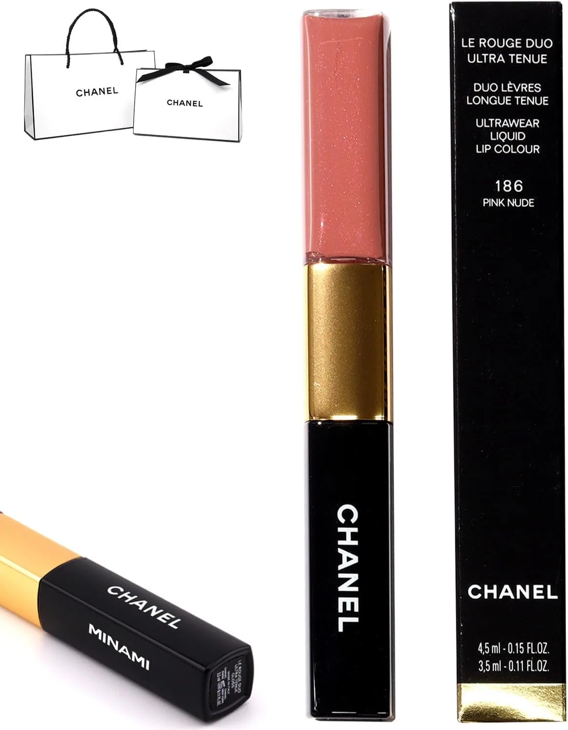 Жидкая губная помада CHANEL Le Rouge Duo Ultra Tuner Lip Gloss 186 Pink Nude
