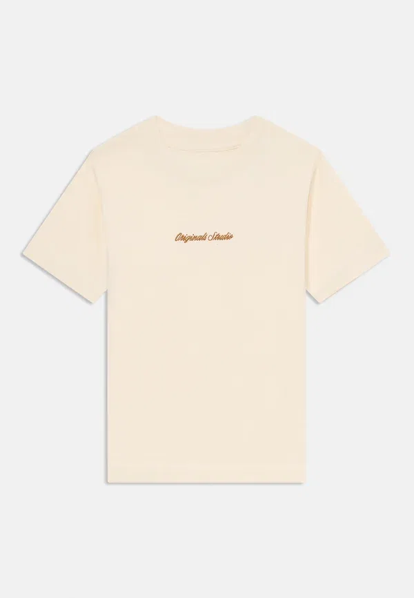 Футболка Jornorrebro emb tee ss cn noos jnr basic t-shirt Jack & Jones Junior, античный белый