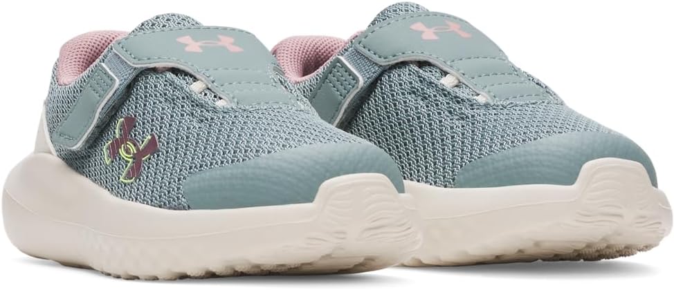 Детские кроссовки Under Armour Baby Girls' Surge 4 с альтернативной застежкой, (323) Serpentine/Stone/Metallic Tourmaline Pink — фото 2
