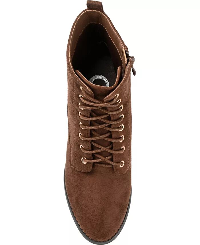 Женские ботильоны Baylor Lace Up Stacked Heel Journee Collection, коричневый — фото 4