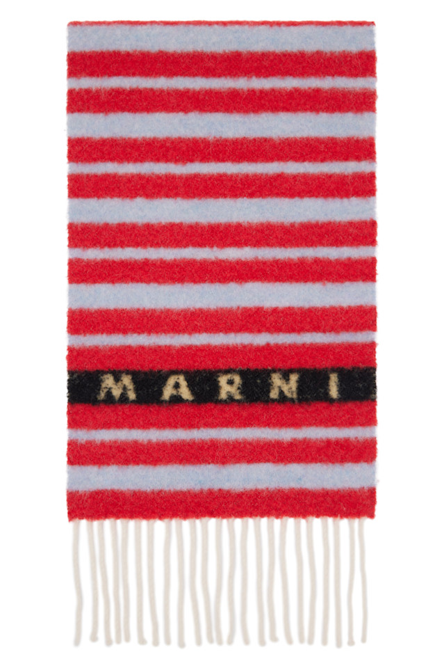 

Полосатый шарф из альпаки Marni, цвет tulip