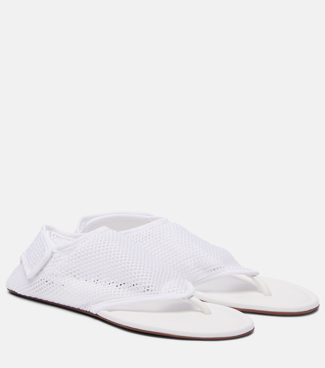 Гибкие сандалии-танга с сетчатой структурой Alaïa, Blanc Optique