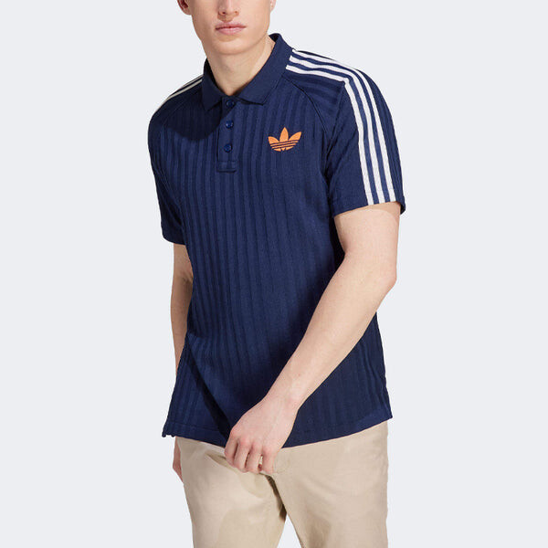 Рубашка-Поло оригинальные adicolor винтажная рубашка-поло 70-х годов Adidas, индиго — фото 2