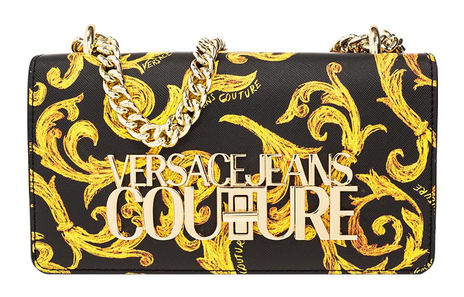 

Полиэстеровая сумка, наплечная сумка, маленькая женская сумка-кроссбоди желтого и черного цветов VERSACE JEANS COUTURE, Set (Bag+Dust Bag)