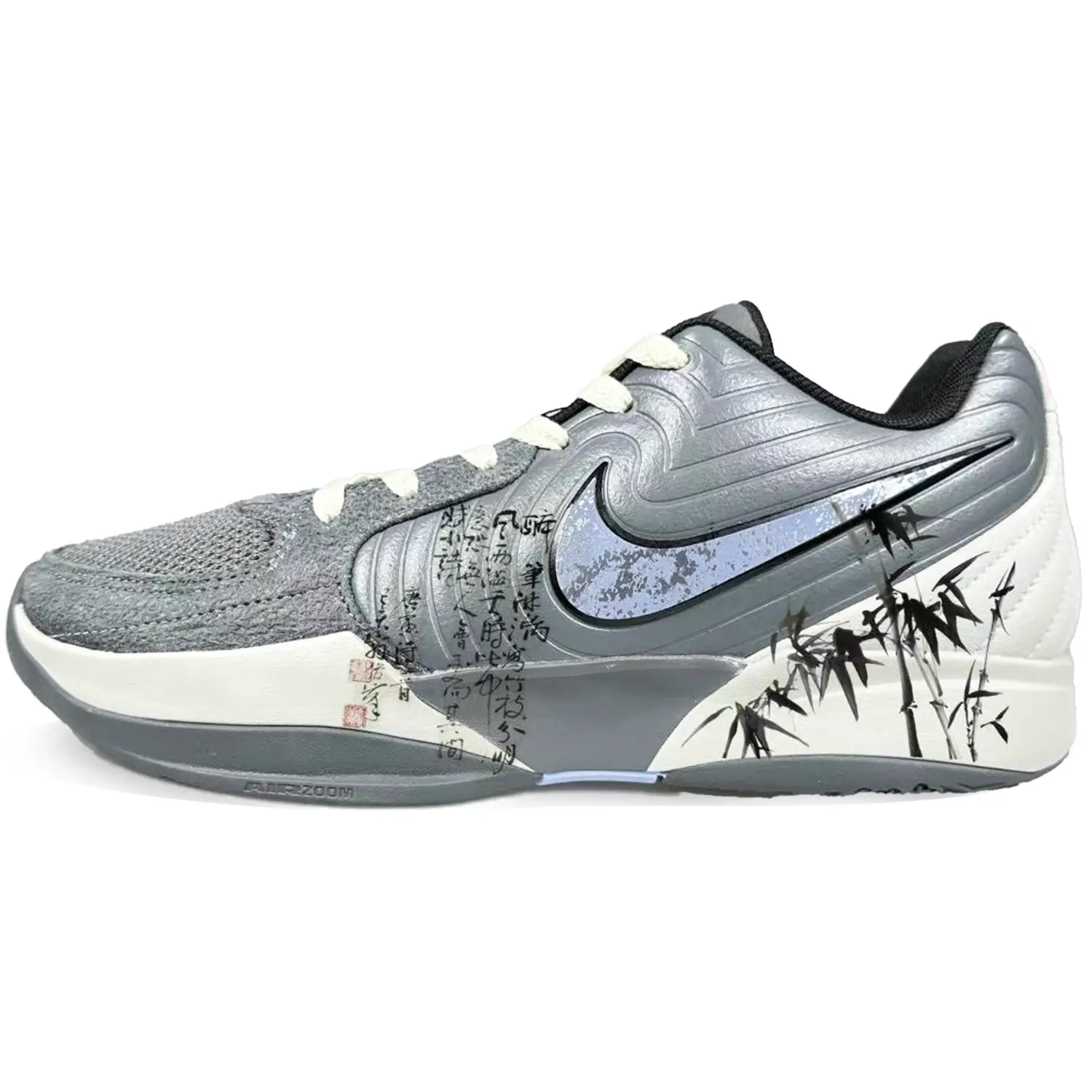 

Nike Баскетбольные кроссовки Ja 2 с низким верхом, противоскользящие, износостойкие, мужские, черно-серого цвета