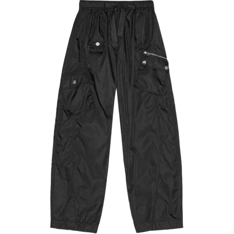 

Брюки с эластичным поясом на шнурке GANNI, черный