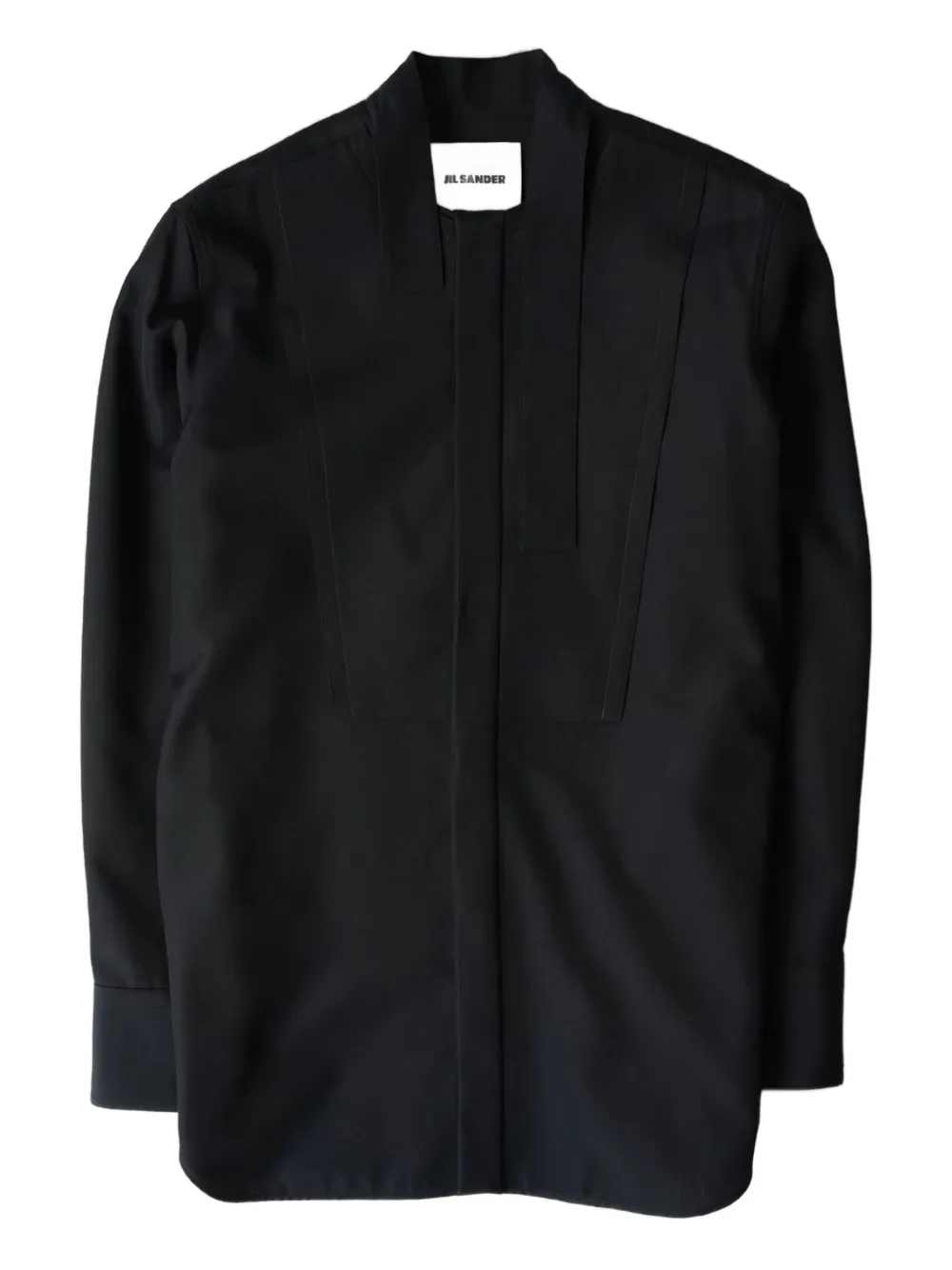 

Рубашка с асимметричным воротником JIL SANDER, черный