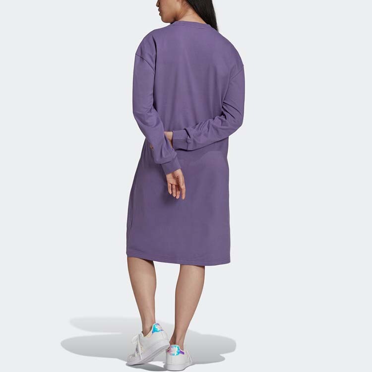 Платье с длинными рукавами женское фиолетовое Adidas Originals — фото 3