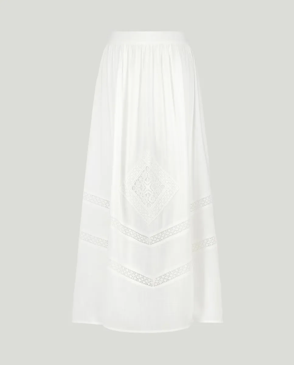 

Юбка однотонная со вставками Southern Cotton, белый
