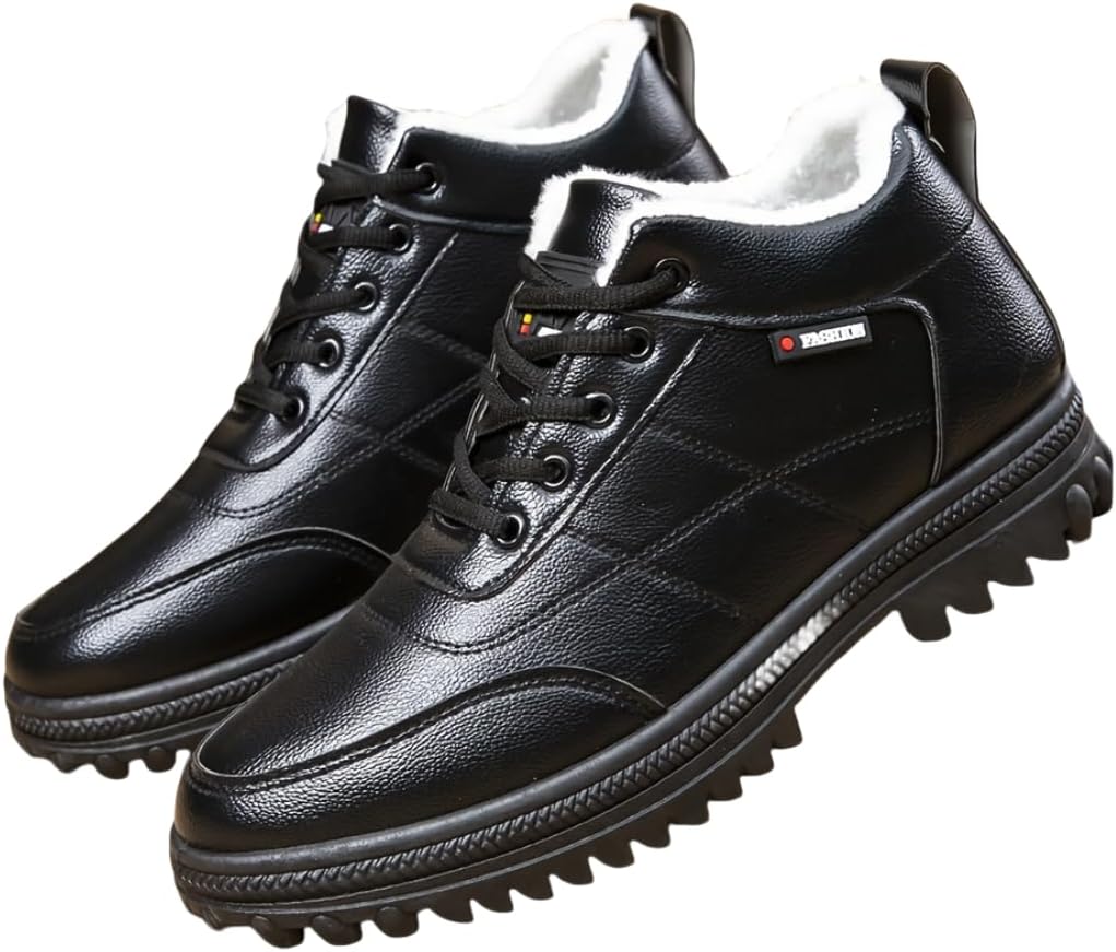 

Зимние кроссовки для мужчин Hhhchpm, теплые снегоступы, повседневные утолщенные походные ботинки на голенище, черный