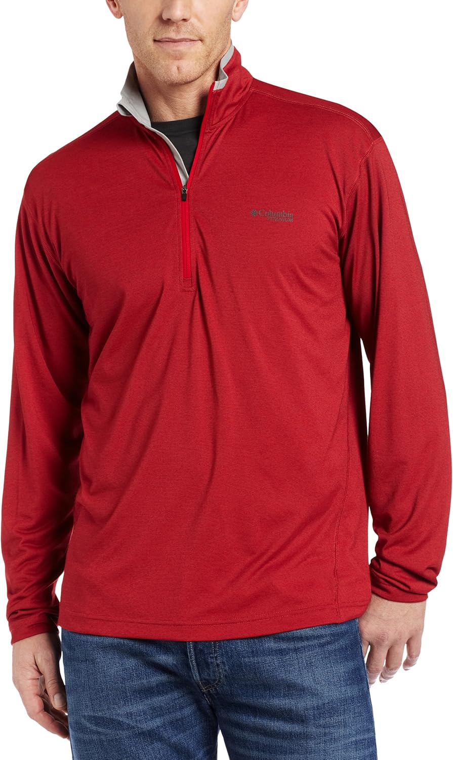 

Columbia Sportswear мужская куртка Mountain Tech с длинным рукавом и молнией до половины, Intense Red