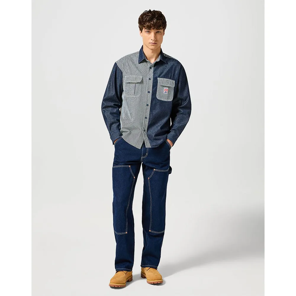 

Рубашка Wrangler Casey Colorblock, синий