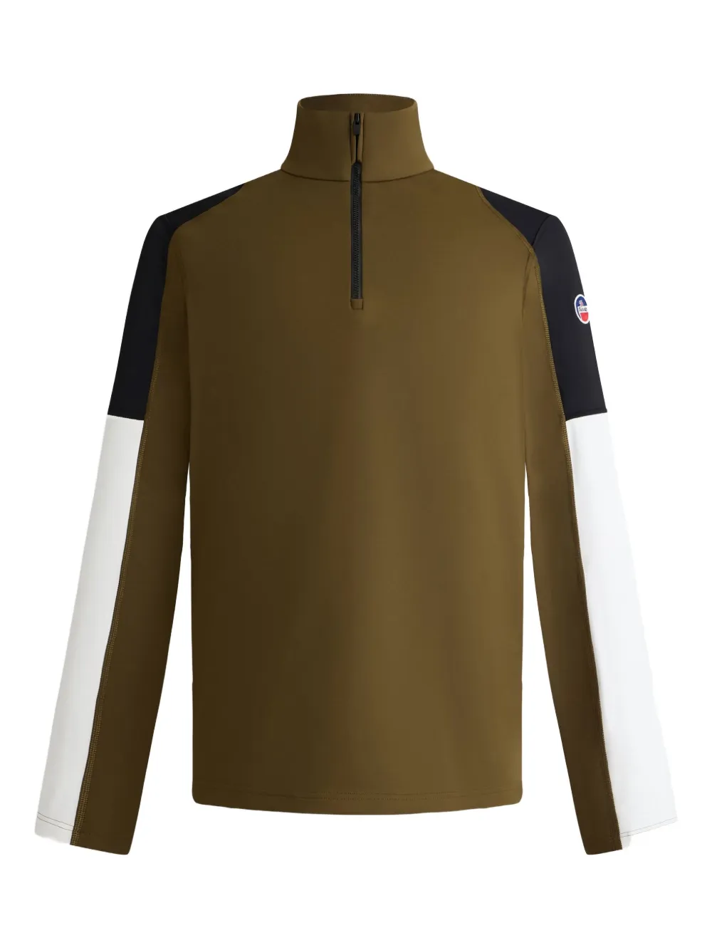 

Футболка в стиле колор-блок с воротником на молнии Fusalp, коричневый