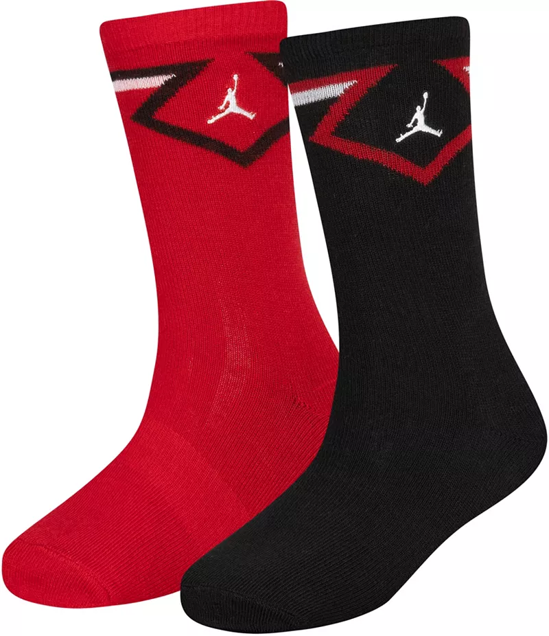

Детские носки Jordan Diamond Crew — 2 шт, цвет Gym Red