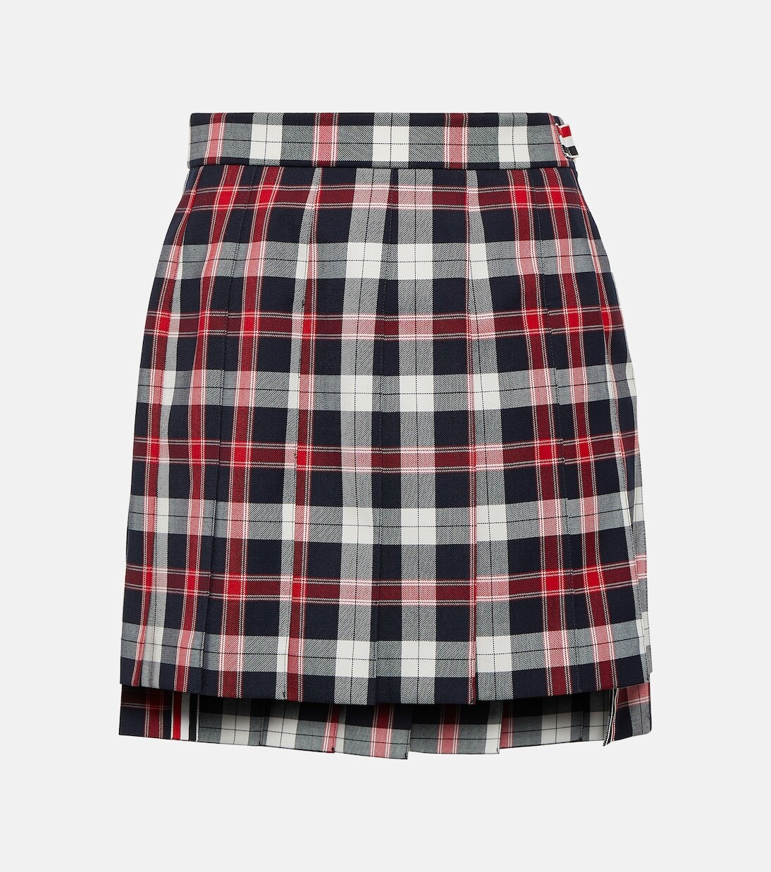 

Плиссированная мини-юбка из смесовой шерсти Thom Browne, серый