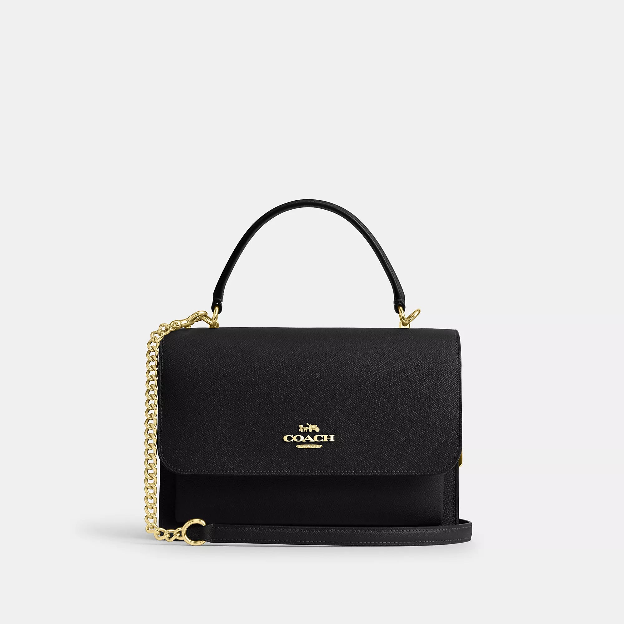 

Сумка с ручкой сверху Coach Outlet Klare, золотой/черный