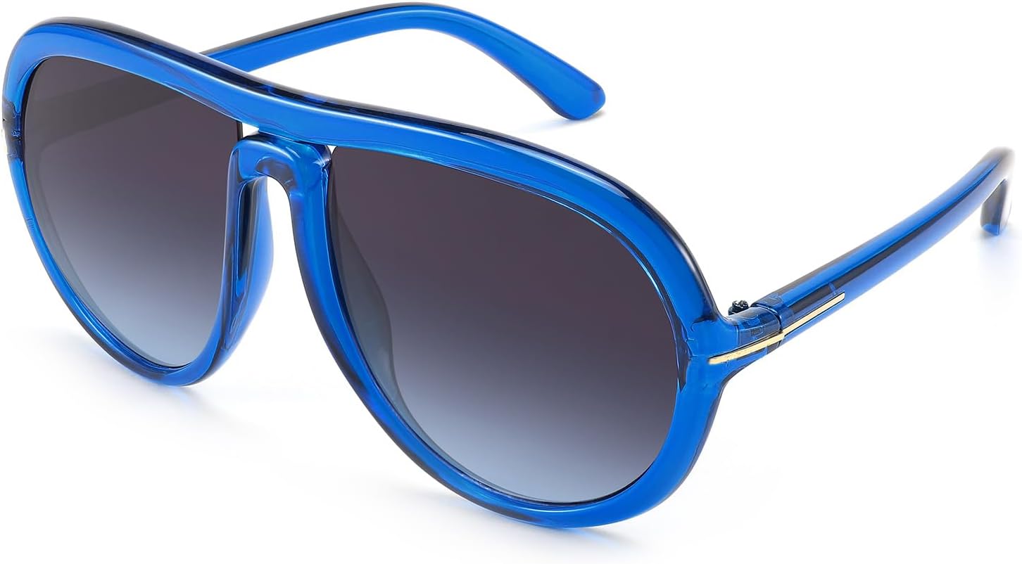 

Солнцезащитные очки-авиаторы KARSAER большого размера в винтажном стиле для мужчин и женщин, большие круглые солнцезащитные очки-авиаторы в стиле ретро K7132, Blue/Grey