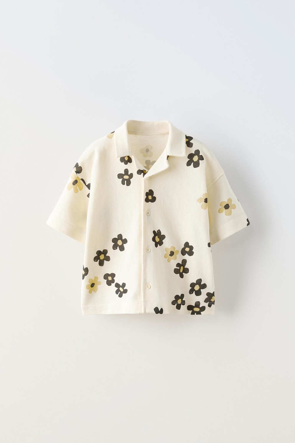 

Рубашка с цветочным рисунком ZARA, белый