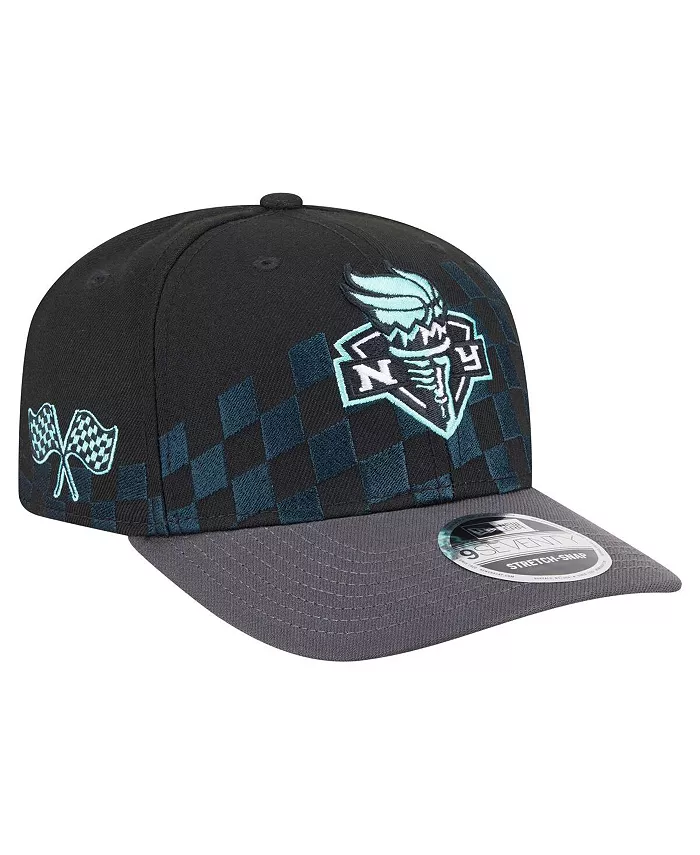 

Мужская и женская черная регулируемая кепка New York Liberty 9SEVENTY с шахматным принтом New Era