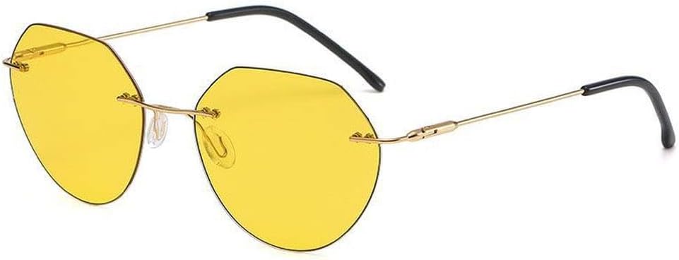 

Солнцезащитные очки без оправы для вождения в темное время суток, модные солнцезащитные очки для мужчин и женщин, фотохромные солнцезащитные очки UV400, SUN1134 Generic, Gold Yellow