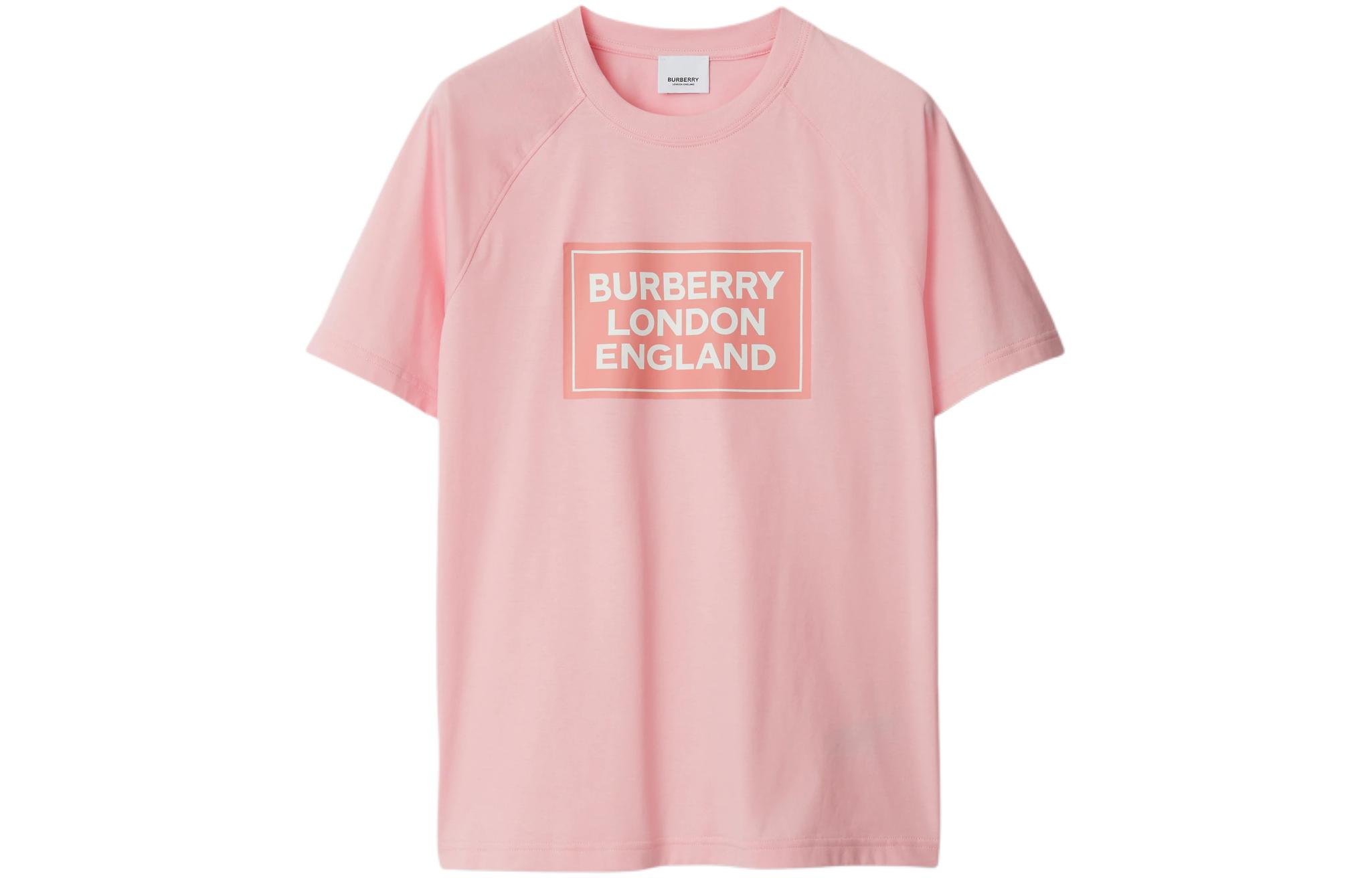 

SS24 Футболка с регланными рукавами женская мягкая цветочная розовая Burberry, Розовый, SS24 Футболка с регланными рукавами женская мягкая цветочная розовая Burberry