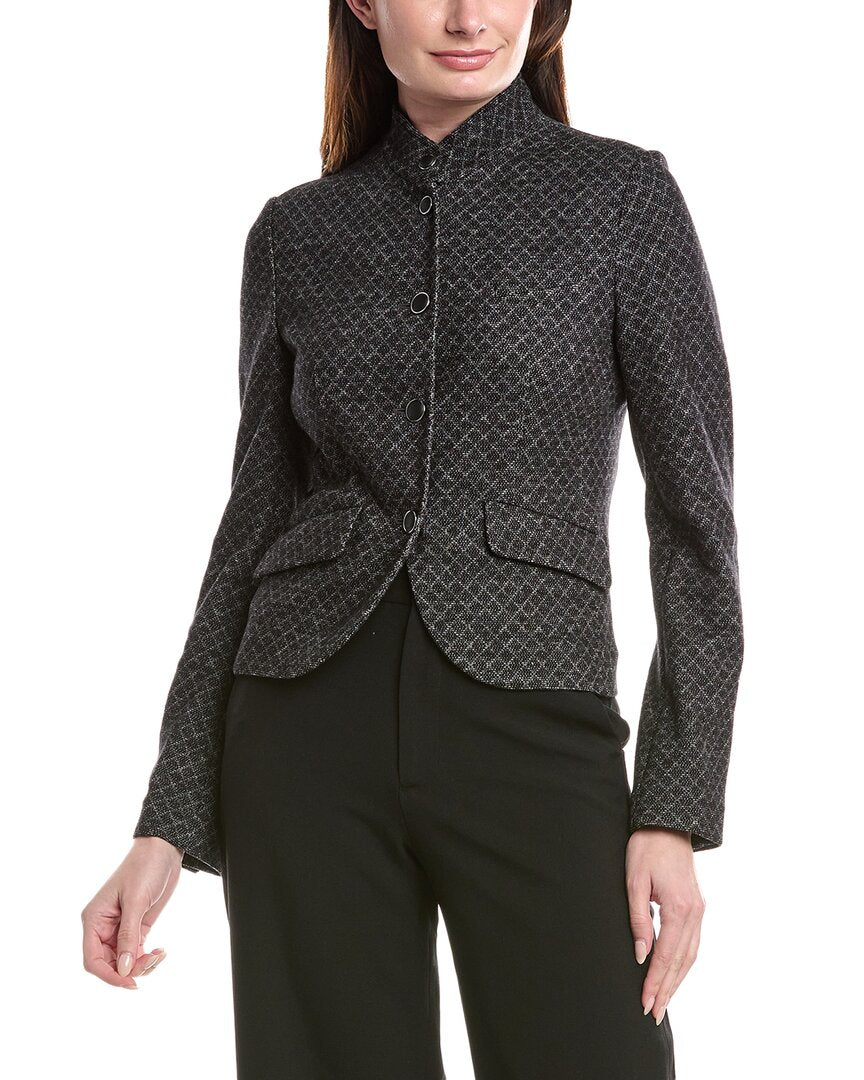 

Rag & bone Slade Короткая жаккардовая шерстяная куртка, черный