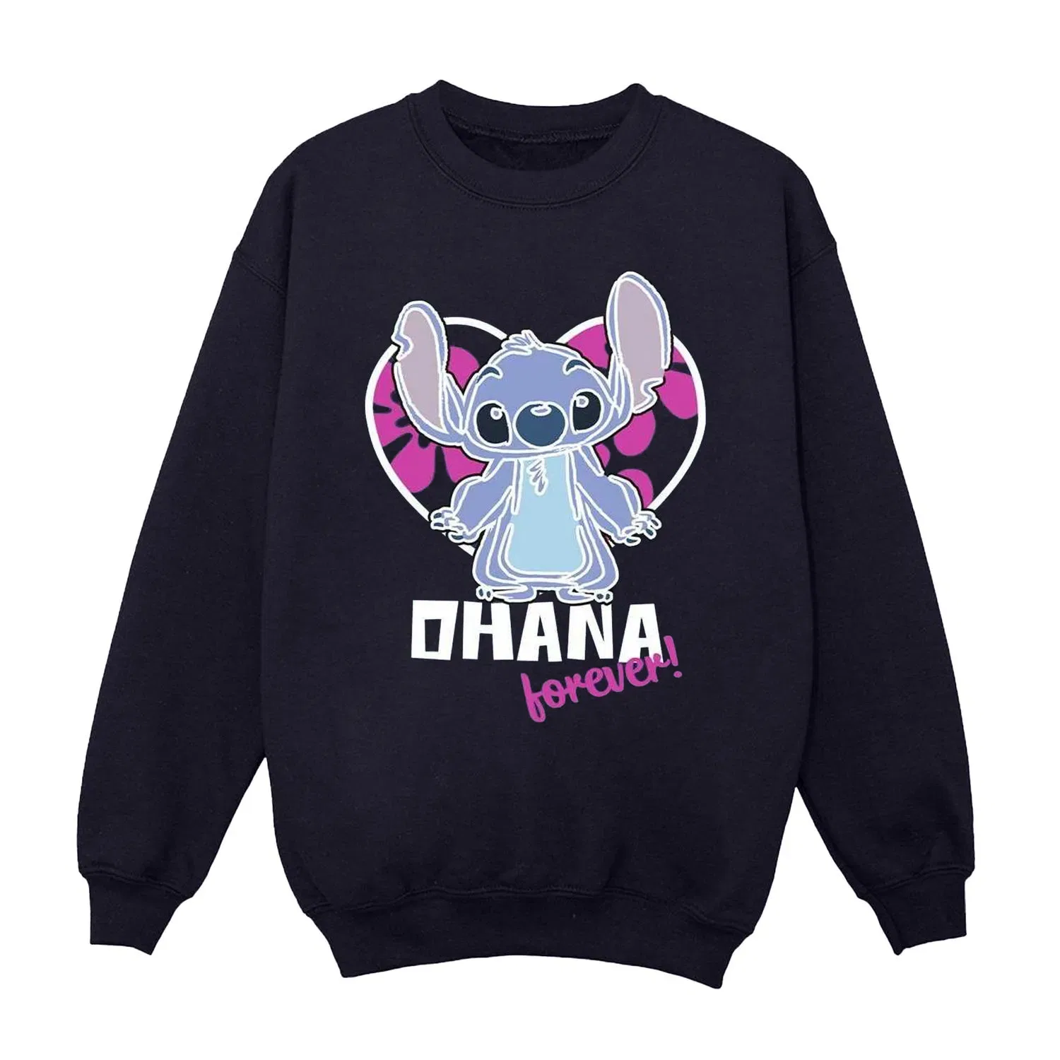 Свитшот детский с принтом Lilo and Stitch Disney, темно-синий — фото 3