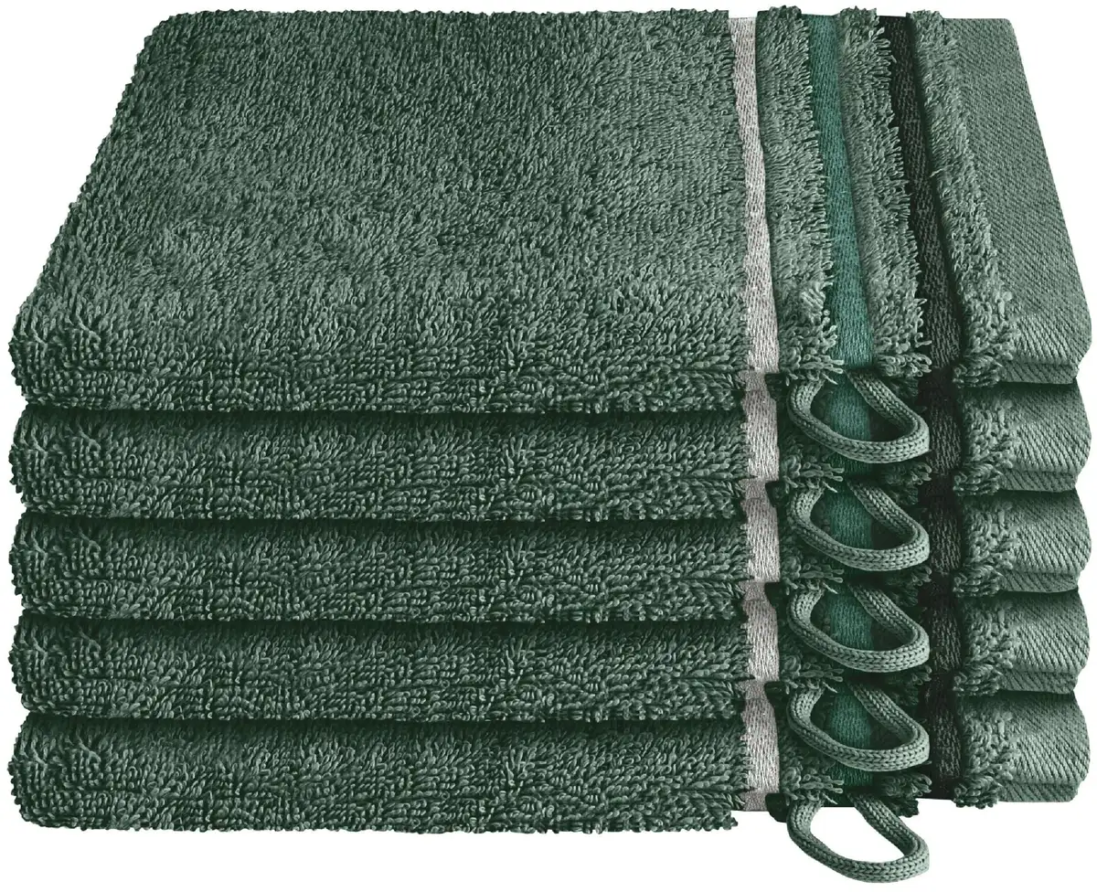 

Рукавицы Schiesser "Skyline Color из 100% хлопка с элегантной полосатой каймой", (5 шт.), MADE IN GREEN by OEKO-TEX 16х22 см (5 шт.), темно-зеленый