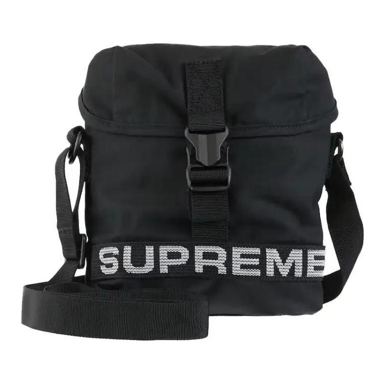 

Supreme Хлопковая ткань Нейлоновая сумка через плечо Универсальная поясная сумка черная