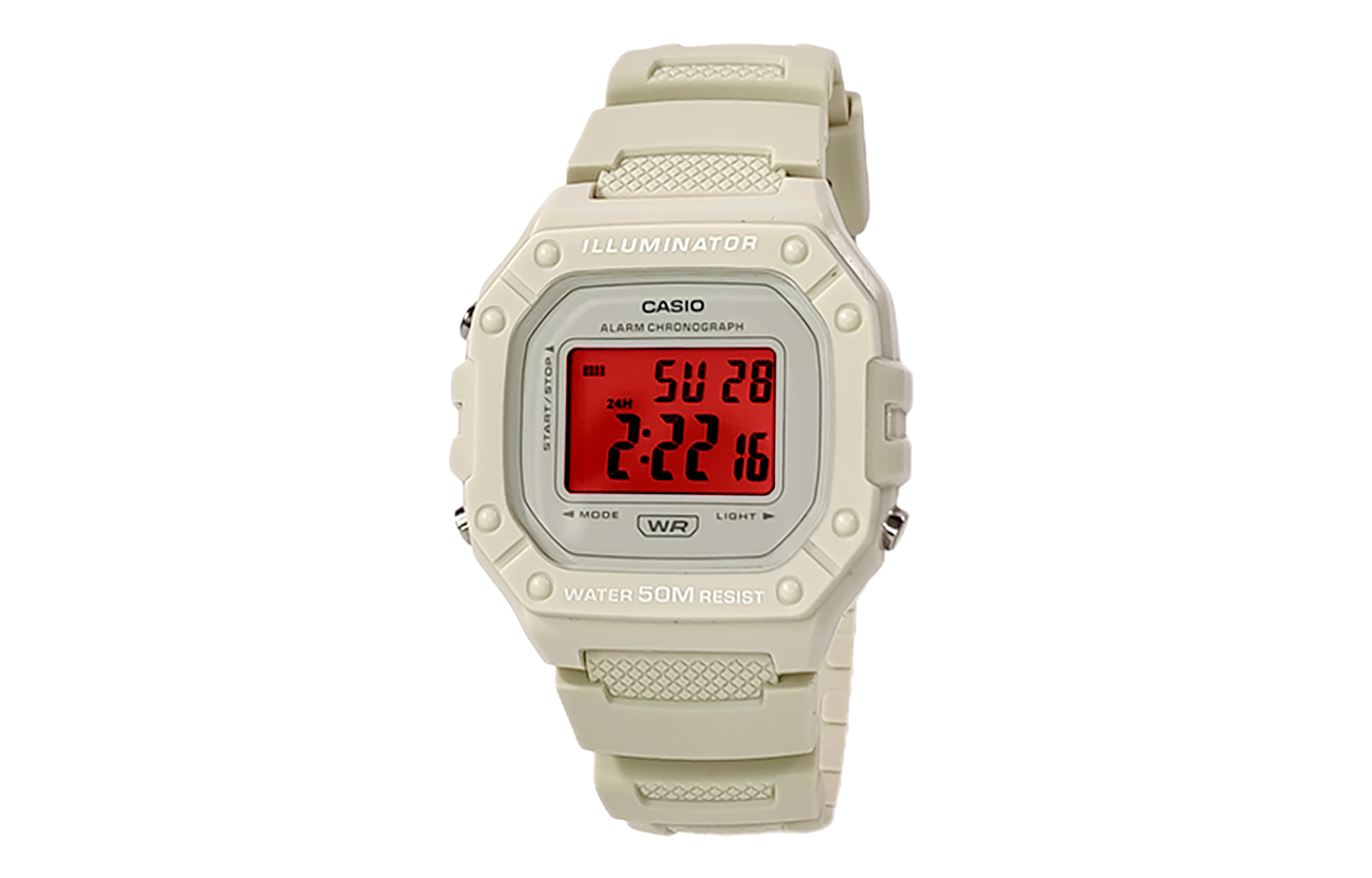 

CASIO Мужские часы Retrofit Series с кварцевым механизмом и ремешком из смолы, белый циферблат