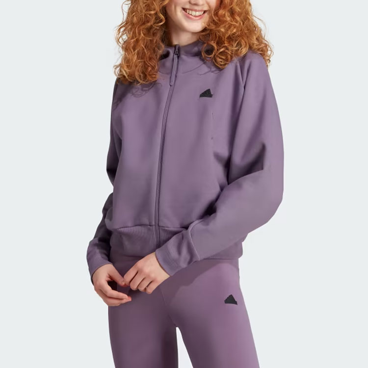 Z.N.E. Полноценная Молния Толстовка Женская Контур Фиолетовый Adidas — фото 3