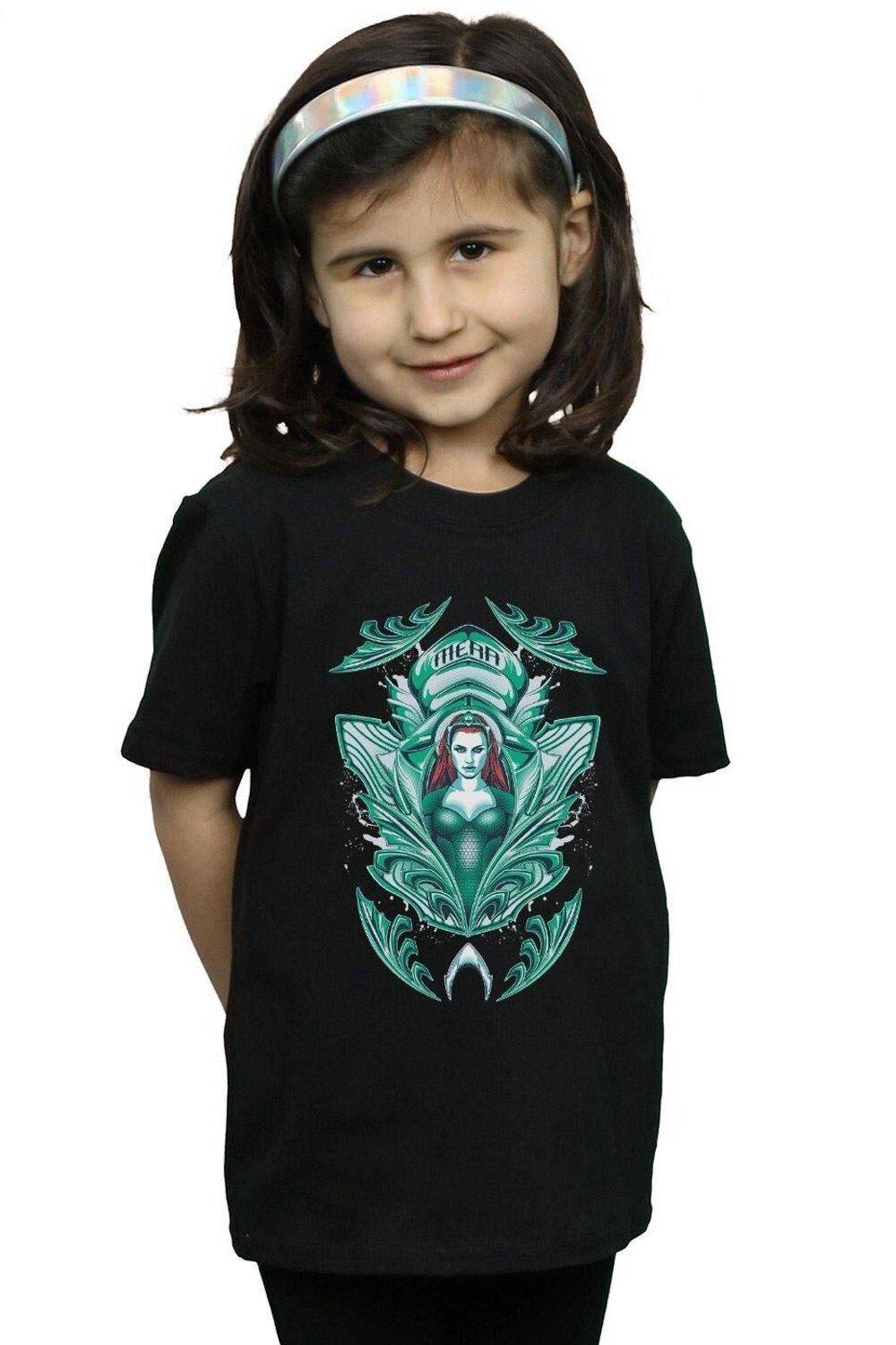 

Хлопковая футболка Aquaman Mera Crest DC Comics, черный