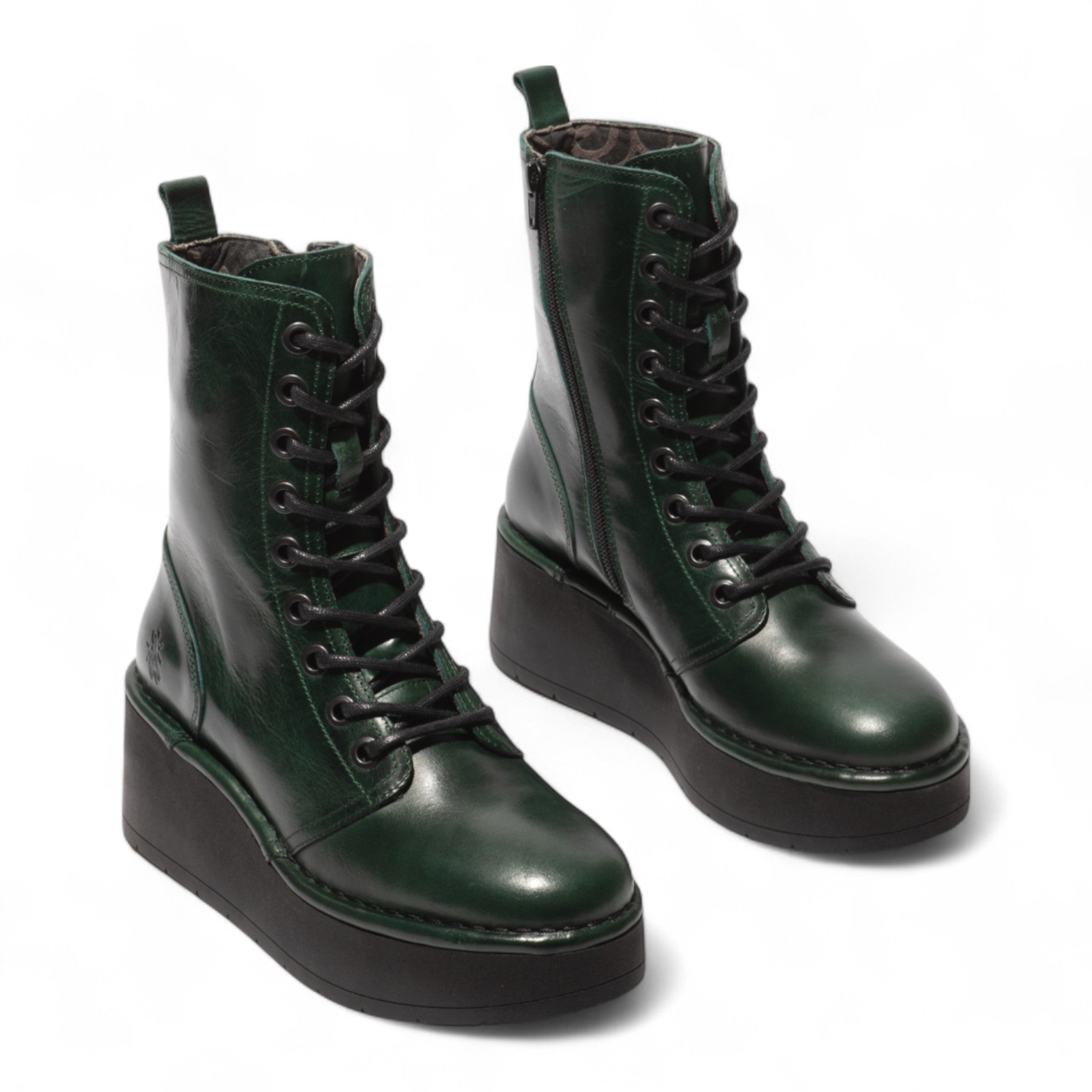 Женские ботинки Fly London HAIT273 на шнуровке с массивной платформой, цвет Petrol Green — фото 3