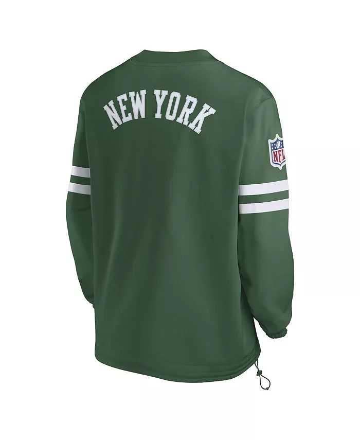 Мужская зеленая толстовка с V-образным вырезом New York Jets 2023 Sideline Pullover Windshirt Nike — фото 3