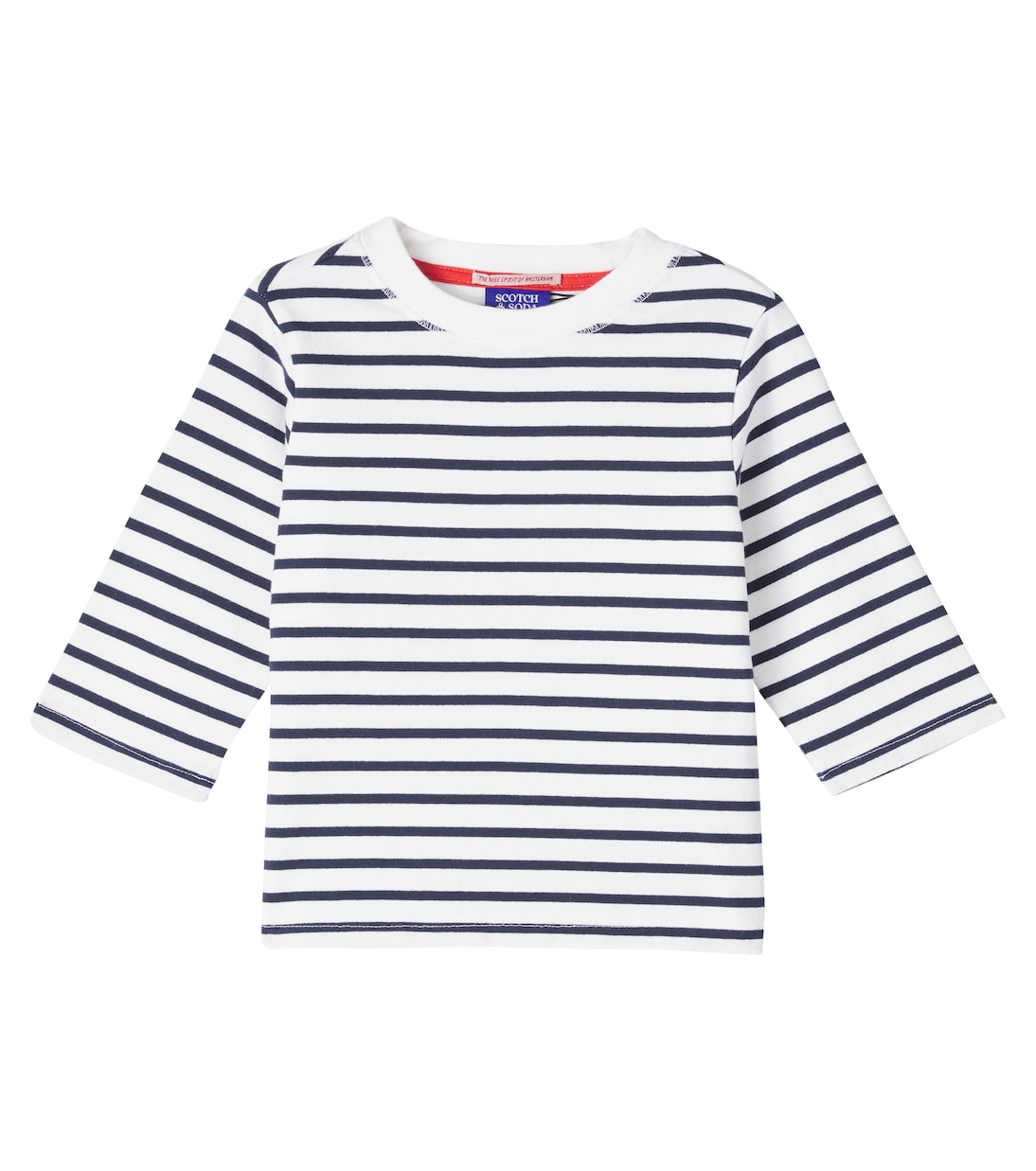 

Полосатая хлопковая футболка из джерси Scotch & Soda Kids, Blue White Stripe