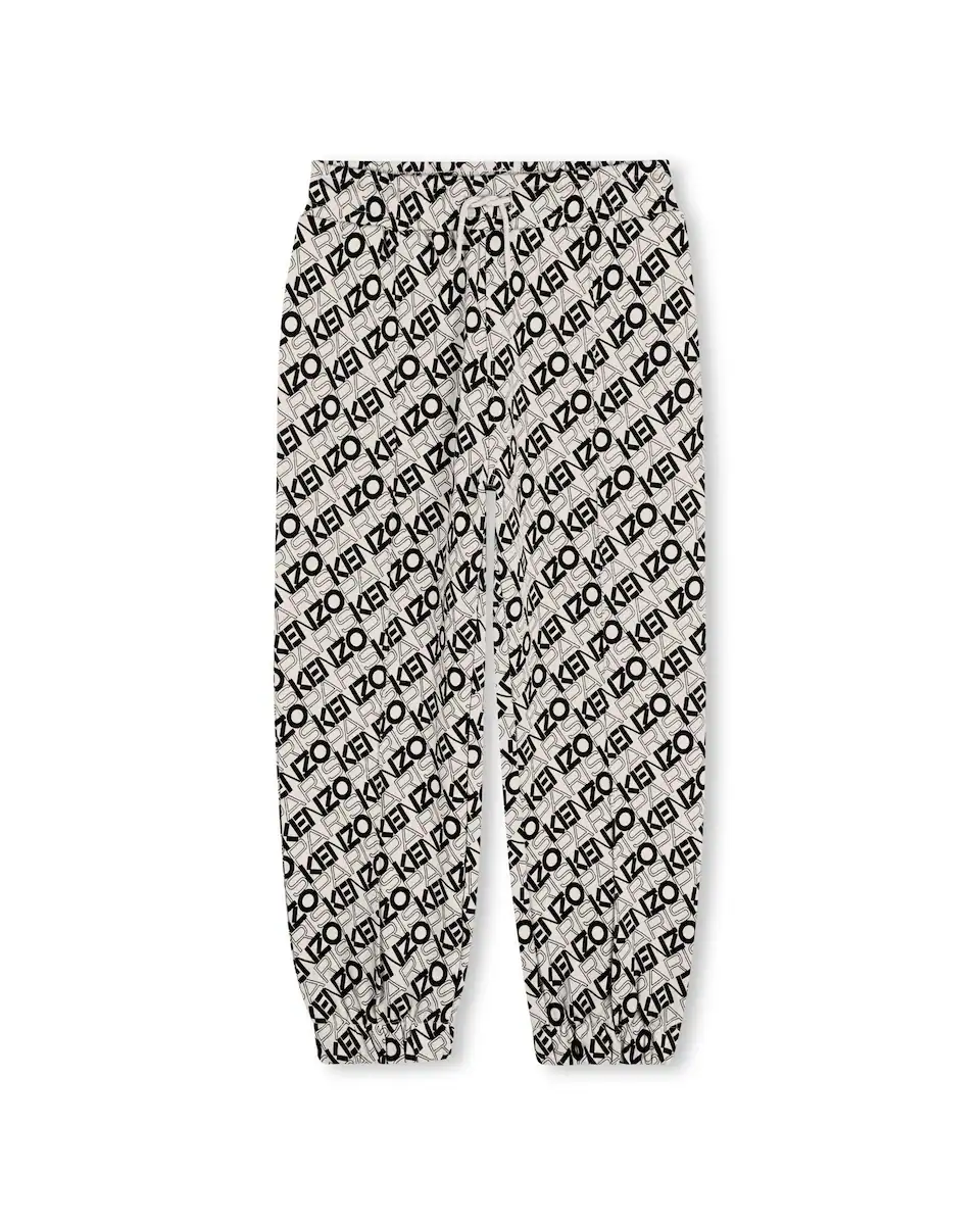 

Спортивные брюки из хлопка с принтом для мальчиков Kenzo Kids, белый