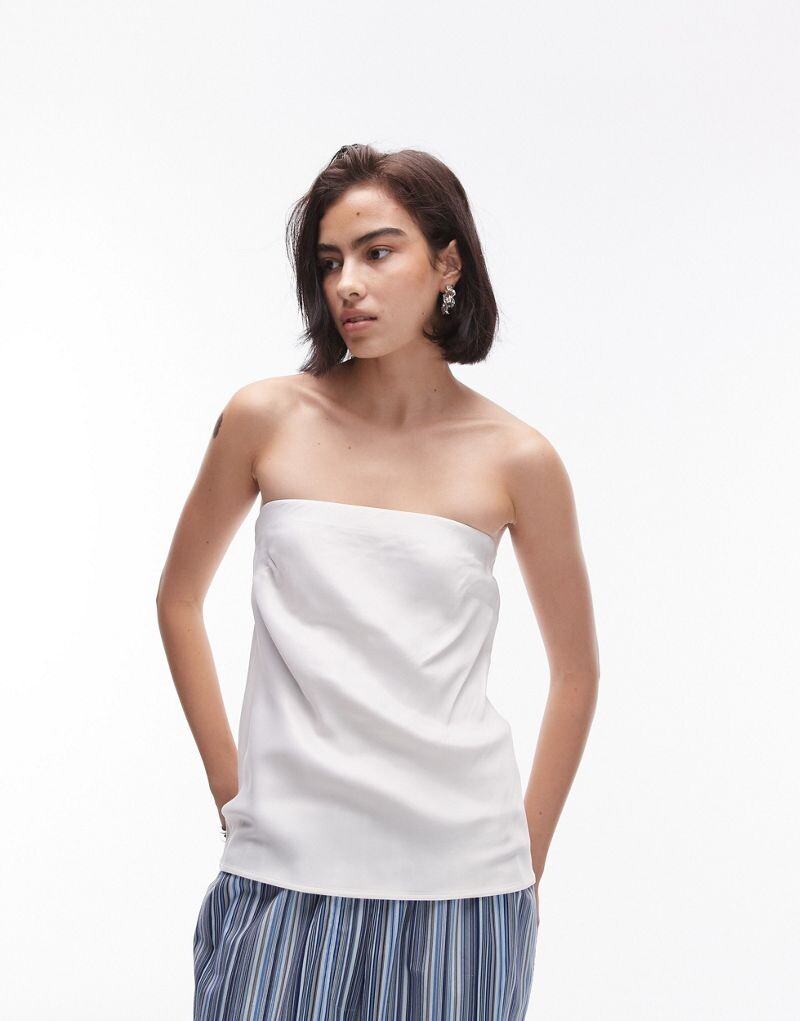 

Длинное атласное бандо Topshop цвета слоновой кости