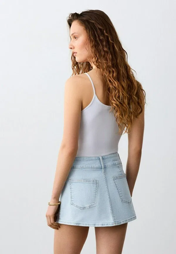 Подростковая юбка а-силуэта Mango Kids, Blue Denim — фото 2