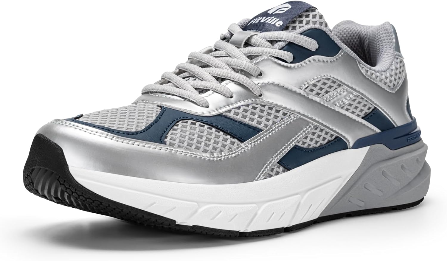 

Мужские кроссовки FitVille Extra Wide Walking Shoes Wide Wide Retro Sneakers Non-Slip Cross Trainers with Arch Support for Flat Foots Plantar Fasciitis - Rebound NEO V6, синий